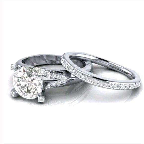 New 925 silver ring round cut white sapphire - Picture 3 of 4